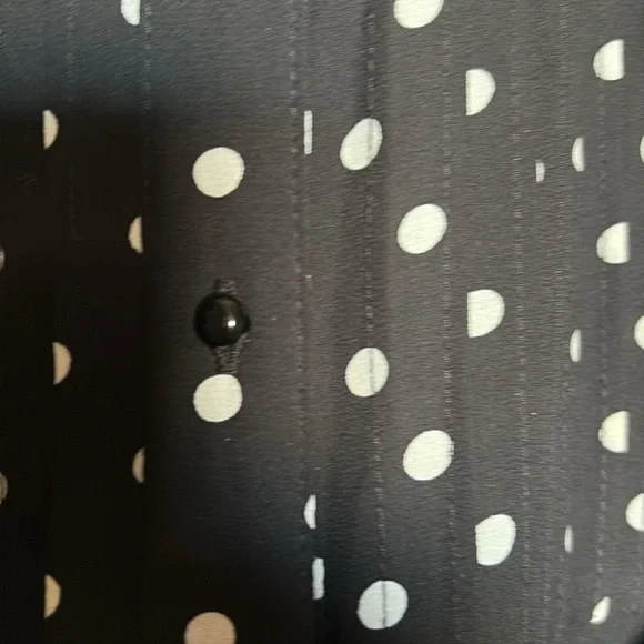 Nanette by Nanette Lepore Black and White Polka Dot Front Buttoned Midi w belt - Picture 3 of 4